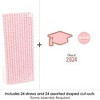 Big Dot of Happiness Rose Gold Grad - Paper Straw Decor - 2024 Graduation Party Striped Decorative Straws - Set of 24 - 3 of 4