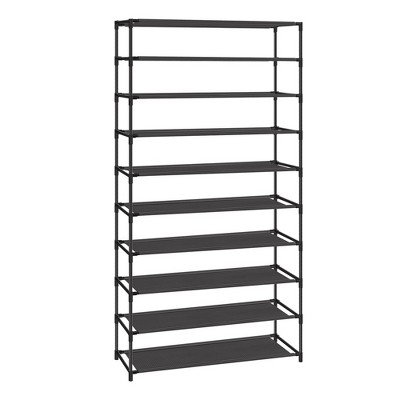 SONGMICS Shoe Rack, 10-Tier Shoe Shelf, Shoe Storage Organizer, Metal Frame, Non