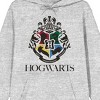 Harry Potter Black & White Hogwarts Crest Adult Athletic Heather Long Sleeve Hooded Sweatshirt - 2 of 2