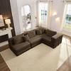 Kumasinova Modern Upholstered Sectional Sofa Couch Set, Oversized Modular Corduroy Sofa with 6 Pillows, DIY Configurable, Non-Slip Design - 4 of 4