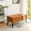 CAVINAS Rectangle Storage Ottoman Bench for Bedroom,Storage Bench with Solid  Wood Legs,PU Leather Ottoman for Living Room,Bedroom,Entryway - 2 of 4