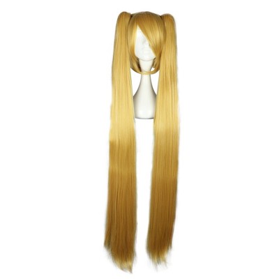 Unique Bargains Women's Wigs 51" Gold Tone with Wig Cap