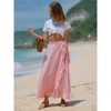 EXLURA Womens Floral Print High Waisted Wrap Long Maxi Skirts Ruffle Hem Self Tie Knot Summer Chiffon Midi Skirts 2025 - 3 of 4