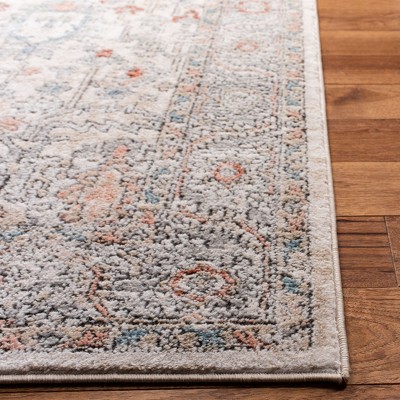 Ivory and Grey Hand-Knotted Wool Runner Rug