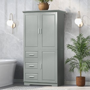 NicBex Tall&Wide Bathroom Storage Cabinet with Adjustable Shelves,3 Doors&3 Drawers,Freestanding Cabinet with Anti-Tipping Device for Bathroom - 1 of 4