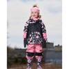 Deux par Deux Girl Two-Piece Mid-Season Outerwear Set Pink, Black, and Flowers - 2 of 4