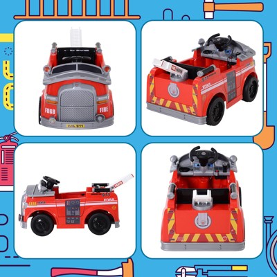 Red 6V Electric Ride-On Fire Truck with Remote Control