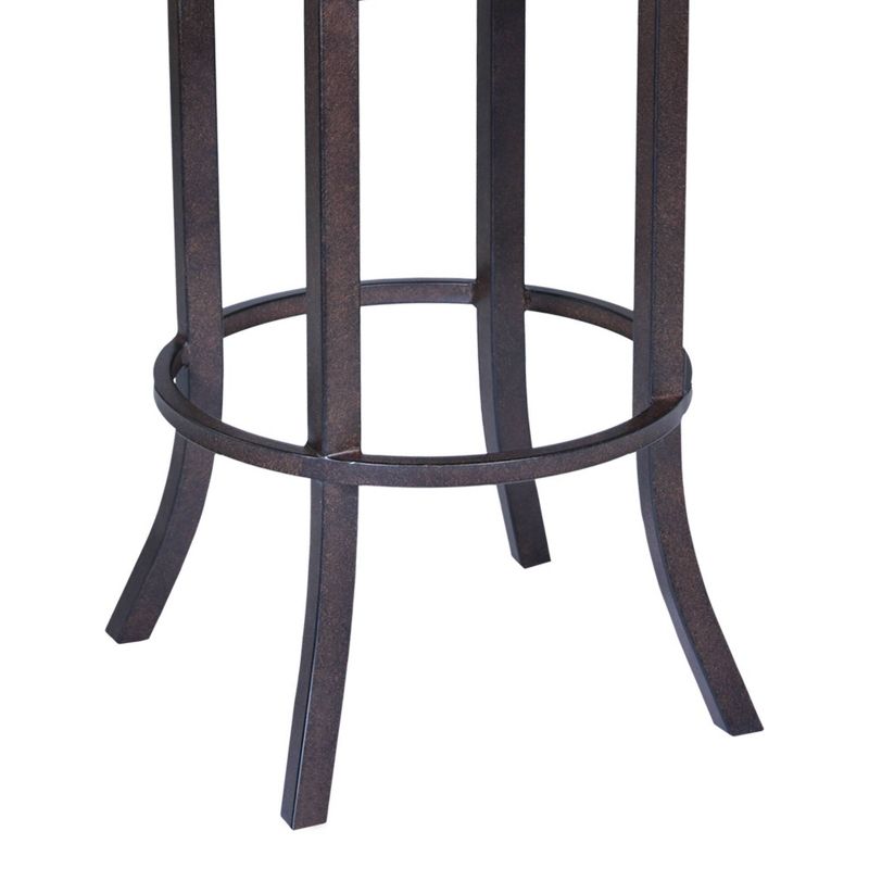 26&#34; Tahiti Arm Faux Leather Metal Counter Height Barstool Brown - Armen Living, 5 of 9