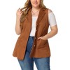 Agnes Orinda Women's Plus Size Lapel Suede Long Sleeveless Fashion Vest - 2 of 4