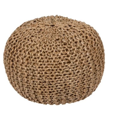 Mark & Day Hainfeld 14"H x 20"W x 20"D Natural Fiber Pouf