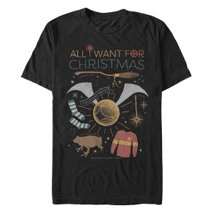 Men's Harry Potter All I Want for Wizard Christmas T-Shirt - 1 of 4