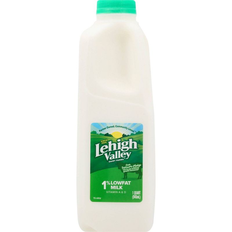 Lehigh Valley 1% Milk - 1qt, 1 of 5