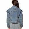 Women's Cropped Denim Jacket With Functional Zipper Detail - POL - 3 of 4