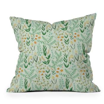 Pimlada Phuapradit Green Garden Square Throw Pillow Green - Deny Designs