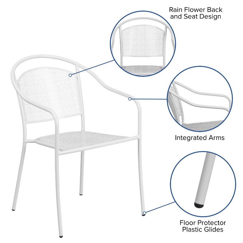 Flash Furniture Commercial Grade Indoor-Outdoor Steel Patio Arm Chair with Round Back, 4 of 12