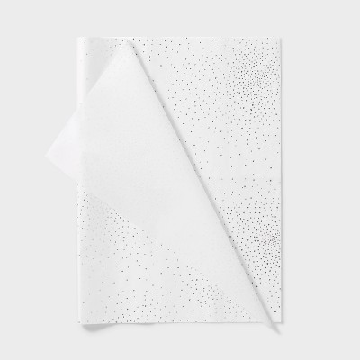 8ct Foil Dots Gift Wrap Tissue Paper White/Silver - Spritz™: Classic Polka Dot Design for All Occasions, 16.5" x 24"