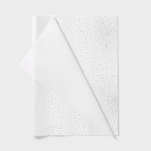 8ct Foil Dots Gift Wrap Tissue Paper White/Silver - Spritz™: Classic Polka Dot Design for All Occasions, 16.5" x 24" - 1 of 3