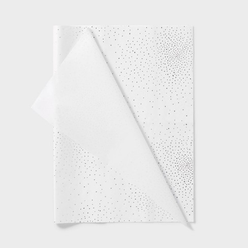 8ct Foil Dots Gift Wrap Tissue Paper White/Silver - Spritz™