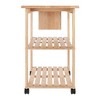 Utility Cart with Cutting Board Wood/Natural - Winsome: Farmhouse Style, Hardwood Frame, 2 Shelves - 4 of 4