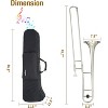 Alto Eb Trombone, Trombone Instrument Kit for Beginners Students with Hard Case, Mouthpiece - 2 of 4