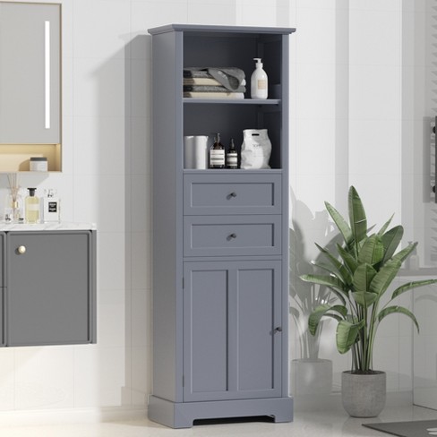 Costway Bathroom Corner Floor Cabinet Tall Bathroom Storage Cabinet W/  Shelves : Target