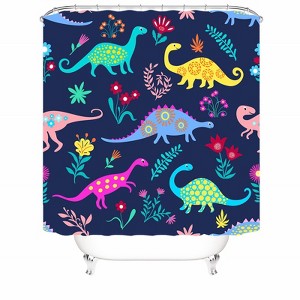 Funny Dinosaur Shower Curtains for Bathroom Waterproof Fabric Bath Curtain Durable Soft Stylish Bathroom Decor 72x72 Inch - 1 of 1