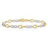 Black Bow Jewelry 14k Yellow and White Gold 4mm Two Tone Link Chain Bracelet, 7.5 Inch - 3 of 4