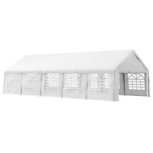 32x16 Outdoor Canopy Tent Heavy Duty Carport Tent with Cathedral Window Design for Party & Wedding, Removable Sidewalls - 1 of 4