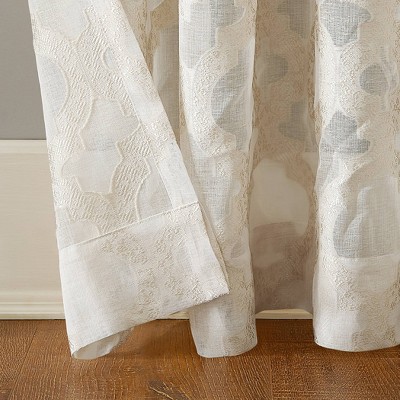 Cream Sheer Polyester Rod Pocket Curtain Panel