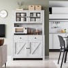 Whizmax Kitchen Pantry Cabinet with Microwave Stand, Freestanding Hutch with Drawers & Adjustable Shelves, Buffet Cabinet for Kitchen, Dining Room - 2 of 4
