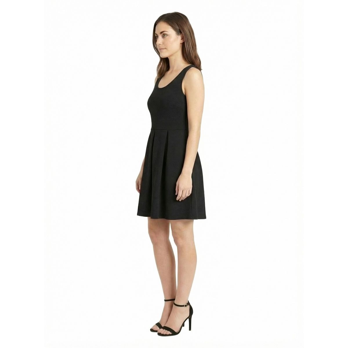 24seven Essential Petite Scoop Neck Sleeveless Pleated Knee Length Pocket Fit N Flare Dress - thumbnail 2