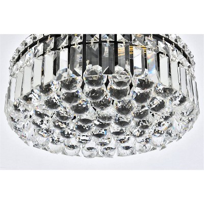 Maxime 16" Matte Black and Clear Crystal Flush Mount Light