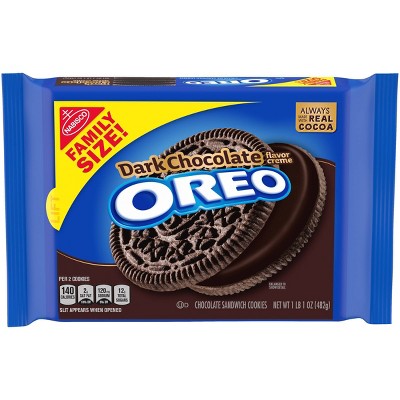 OREO Dark Chocolate Flavor Creme Chocolate Sandwich Cookies Family Size ...