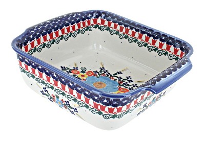 Blue Rose Polish Pottery Kristi Small Square Baker : Target