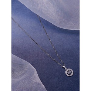 SOHI Women's Metallic Silver The Clover Pendant Necklace - 1 of 4