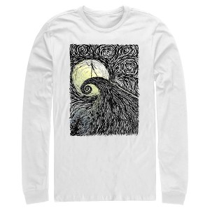Men's The Nightmare Before Christmas Jack Skellington Spiral Hill Painting Long Sleeve Shirt - 1 of 4