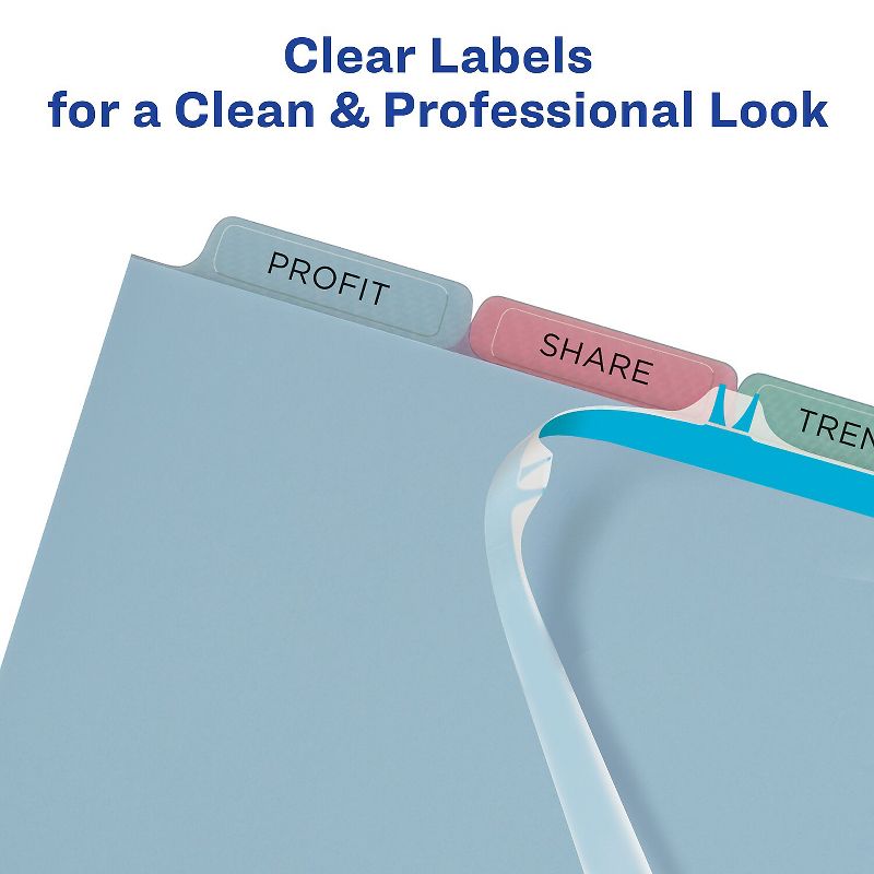 Avery Index Maker Print & Apply Clear Label Plastic Dividers 5-Tab Letter 5 Sets 12452, 4 of 8