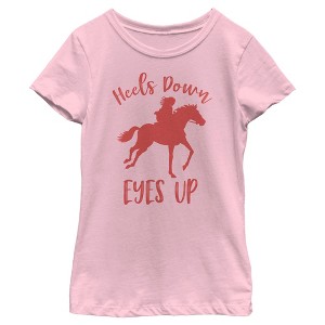 Girl's Lost Gods Horse Ride Heels Down Eyes Up T-Shirt - 1 of 4