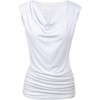 Zeagoo Womens Ruched Cowl Neck Tank Top Shirt Stretch Blouse with Side Shirring - 3 of 4