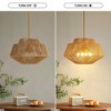 KASITE Adjustable Handwoven Paper Rope Pendant Light with Camel Iron Frame, Ideal for Dining Room, Living Room, and Kitchen - 3 of 4