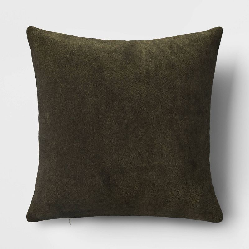 Washed Cotton Velvet Throw Pillow - Threshold™, 1 of 11