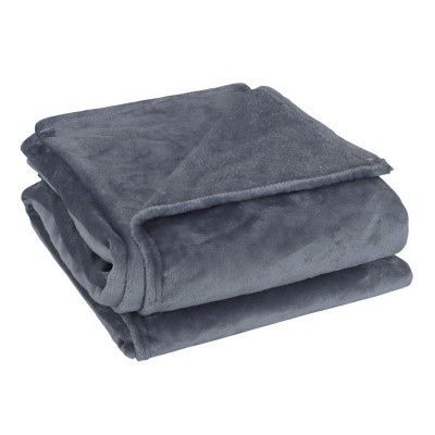 Dark grey fleece online blanket