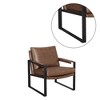 Simple Relax Upholstered Accent Chair with Metal Base in Umber Brown and Gunmetal - 4 of 4
