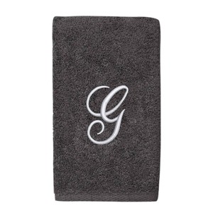 Avanti  Granite with Silver Script Monogram Bath Towel Letter   G - 1 of 3