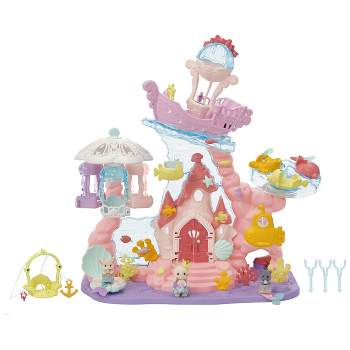 Calico Critters Baby Mermaid Castle, Dollhouse Playset with 3 Collectible Doll Figures