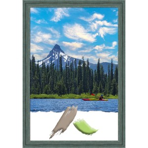 24"x36" Opening Size Upcycled Wood Picture Frame Art Teal/Gray - Amanti Art: Modern Decor, Wall Mount, Acrylic Glazing - 1 of 4