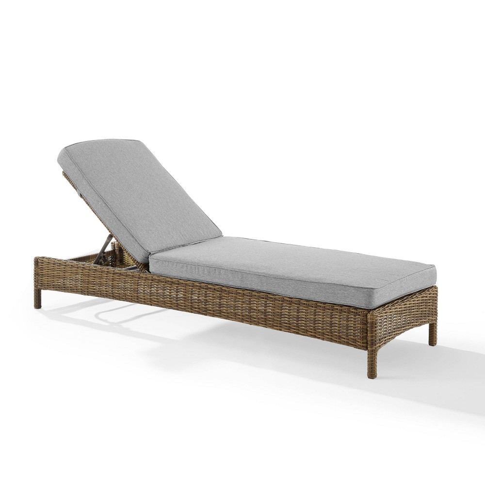 Photos - Garden Furniture Crosley Bradenton Outdoor Wicker Chaise Lounge: Steel Frame & UV-Resistant - Crosl 