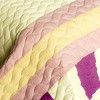 Slickblue Quilt Set Full/Queen with 2 Shams, Pre-Washed Reversible Bedding, Horizontal Stripes, 10 Colors, 3 Piece - 3 of 4