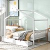 MAYEERTY Full Size House Platform Bed with Two Drawers,Headboard and Footboard,Roof Design,White - 2 of 4