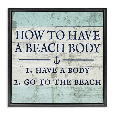 Stupell Industries Sassy Beach Body Steps, 25" x 25"